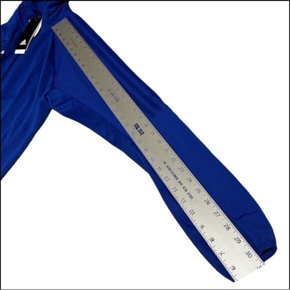 Adidas Men’s Trio 17 Full Zip Training Jacket White Mock Neck BQ8201 Thumbhole - Picture 14 of 15